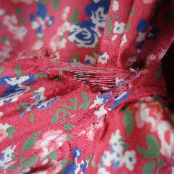 Vintage Lauren Ralph Lauren Red Prairie Floral Wrap Blouse Shirt, Size 12P - Picture 10 of 11